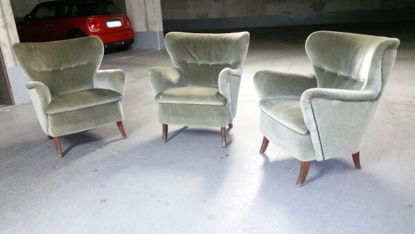 1/3 fauteuils Danois année 50 à Oreilles
