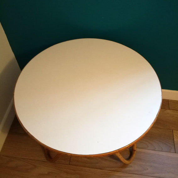 Bamboo and white coffee table