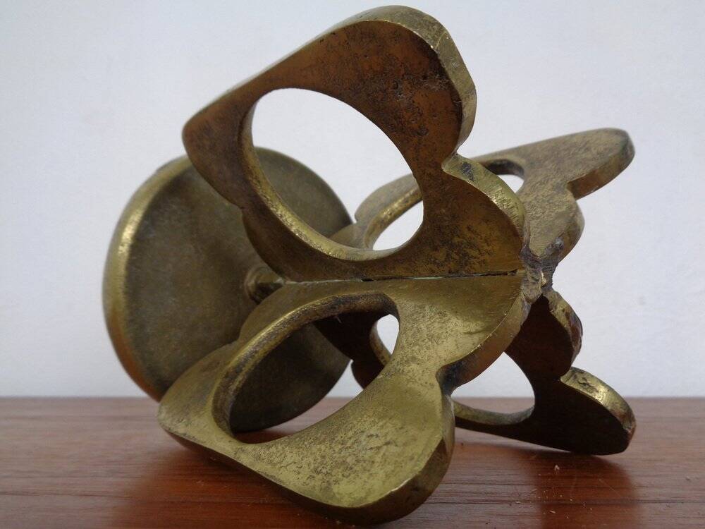 Brutalist Bronze Candle Holder, 1960s