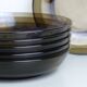 Set of 6 hollow plates in Vereco smoked glass