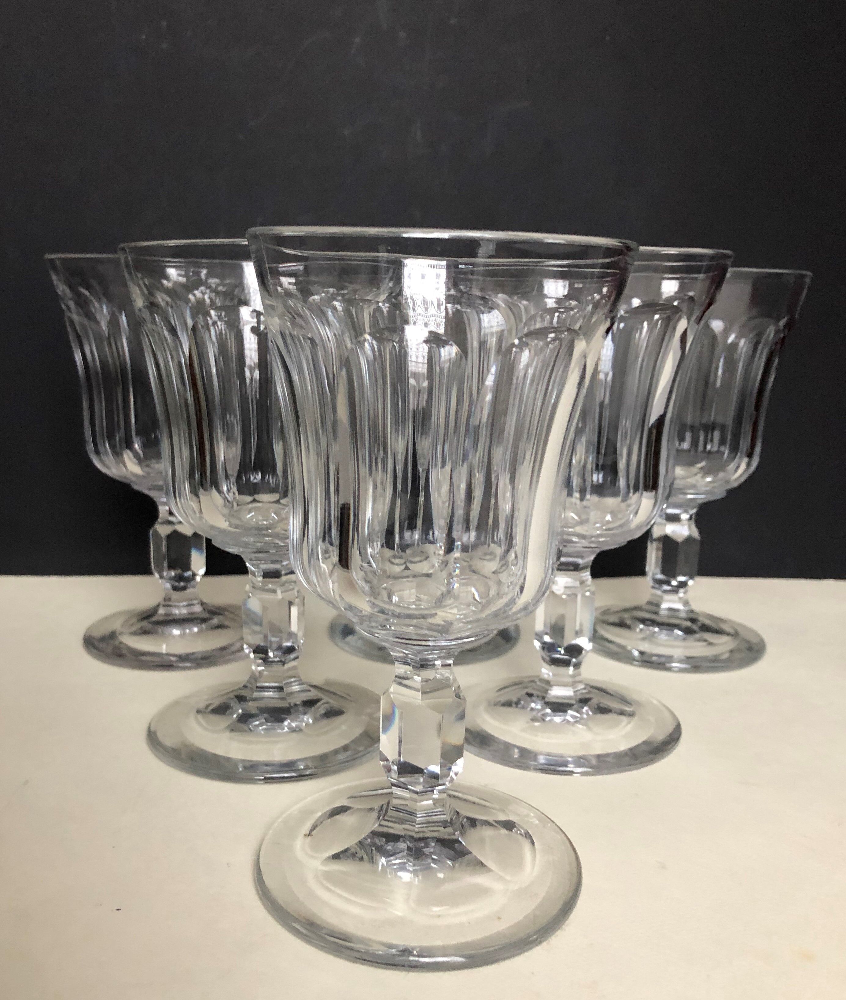 6 cut crystal water glasses