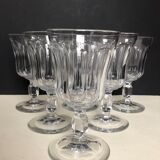 6 verres à eau en cristal taillé