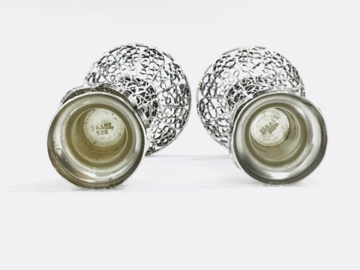 Pair of silver candle holders