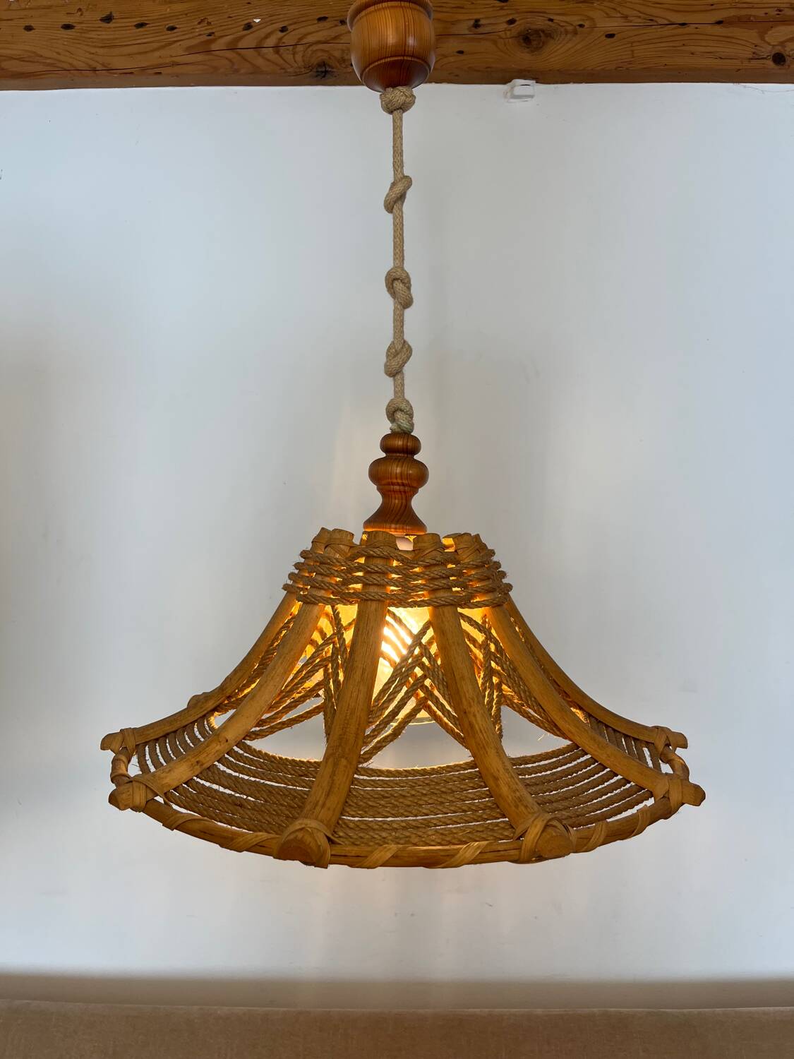 70s rope and rattan suspension