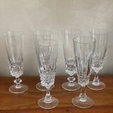 6 Arques crystal champagne glasses