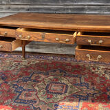 Flat desk double face in natural wood style  Louis XVI XIX eme century