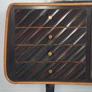 Dark wood sideboard glass design 1950s vintage modernariate