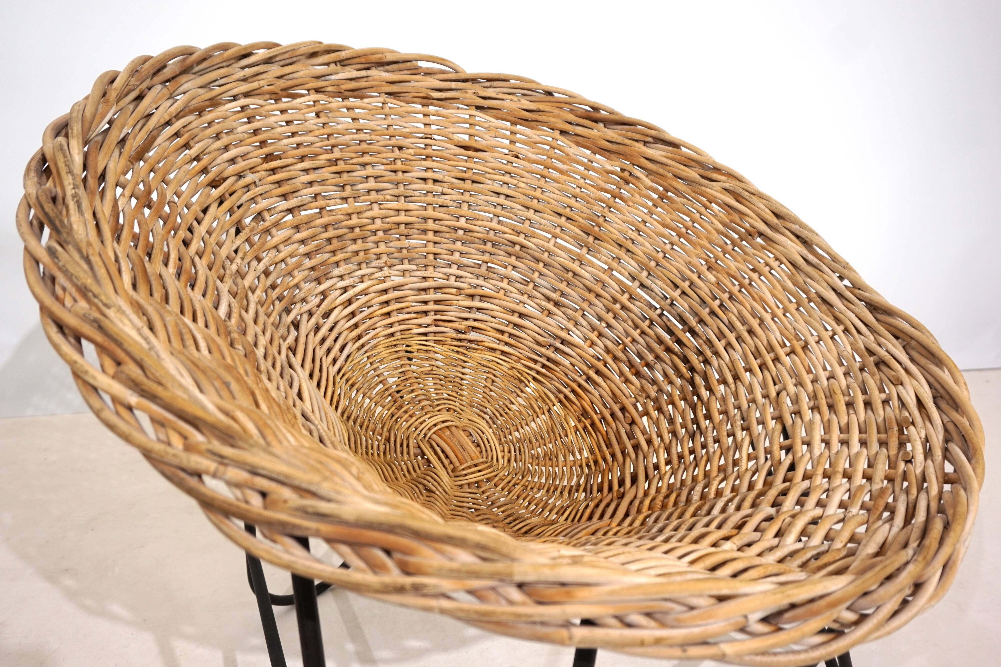 Set of 2 wicker pod chairs from the 60s