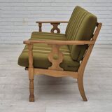 1970s, Danish 3 seater sofa, original condition, furniture wool, solid oak wood.