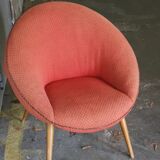 Fauteuil rond egg vintage années 50