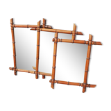 3 Anciens Miroirs en Faux Bambou