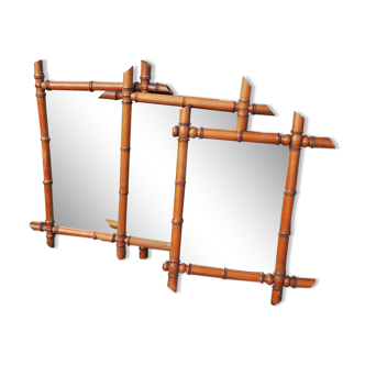 3 Antique Faux Bamboo Mirrors