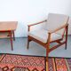 Vintage Thonet teak armchair, retro 1960s–70s style.