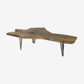 Table basse brutalist tripode pieds épingle