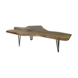 Coffee table brutalist tripod feet pin