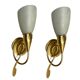 Gold Gilded Wall Sconces set of 2 with Murano Glass Shades