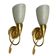 Gold Gilded Wall Sconces set of 2 with Murano Glass Shades