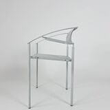 Vintage ‘Carrè VI’ metal arm chairs by Fly Line Italy 1990s