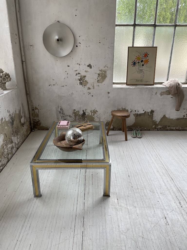 Romeo Rega chrome brass coffee table