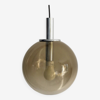 Vintage smoked glass pendant light from the 70s