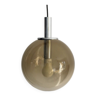 Vintage smoked glass pendant light from the 70s