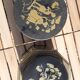 Boites à thé motifs asiatique noir et doré