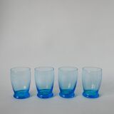 set of 4 art deco turquoise water glasses 1930
