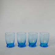 set of 4 art deco turquoise water glasses 1930