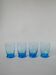 set of 4 art deco turquoise water glasses 1930