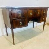 Sheraton flamed mahogany serving trolley, late 18th century