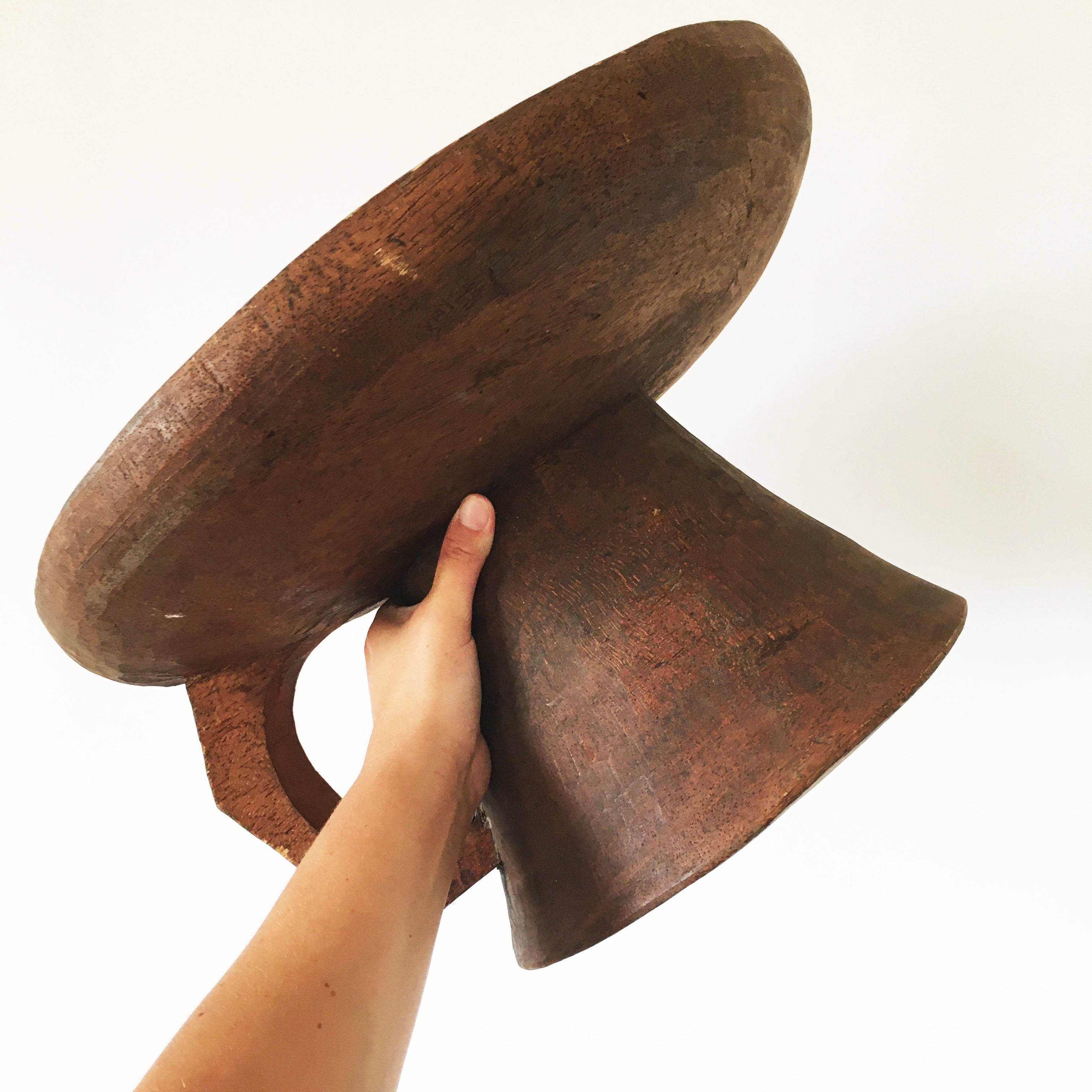 Brutalist cup in solid wood