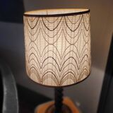 70s spiral turned wood lamp