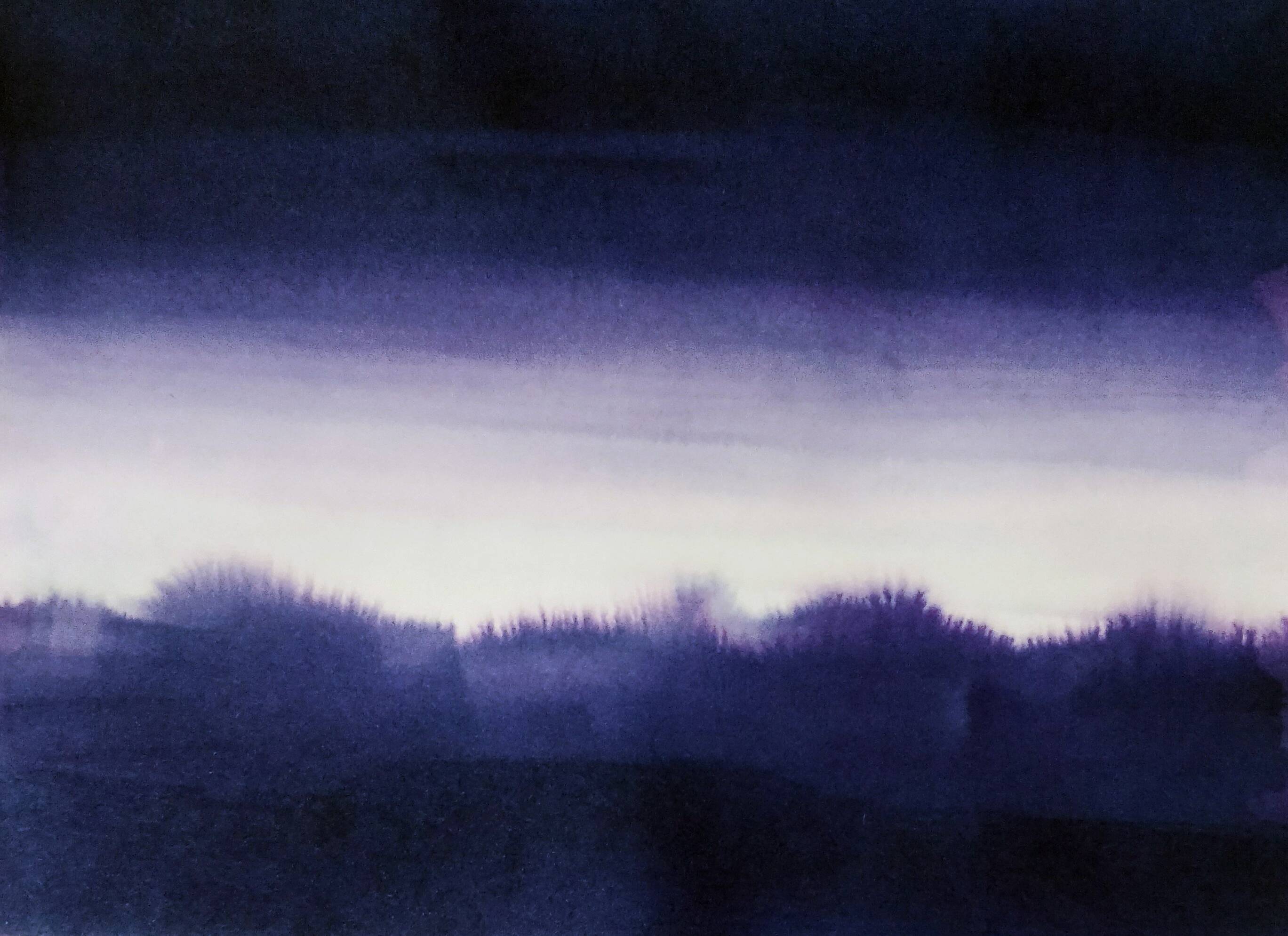 Blue landscape in ink 3