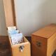 Wooden box on desk for example