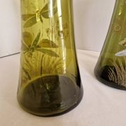 Paire de vases en verre émaillé avec libellule, attribués à Legras