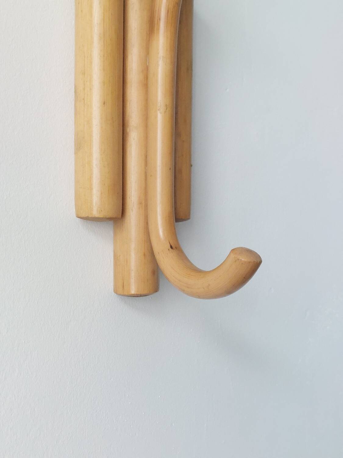 Porte-manteaux muraux vintage en bambou du milieu du siècle