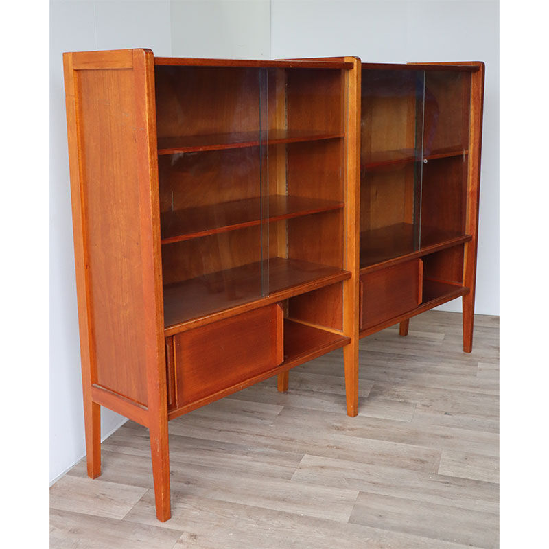 Bibliothèque avec étagères en bois 1960