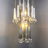 Vintage chromed cascading chandelier, 1970s