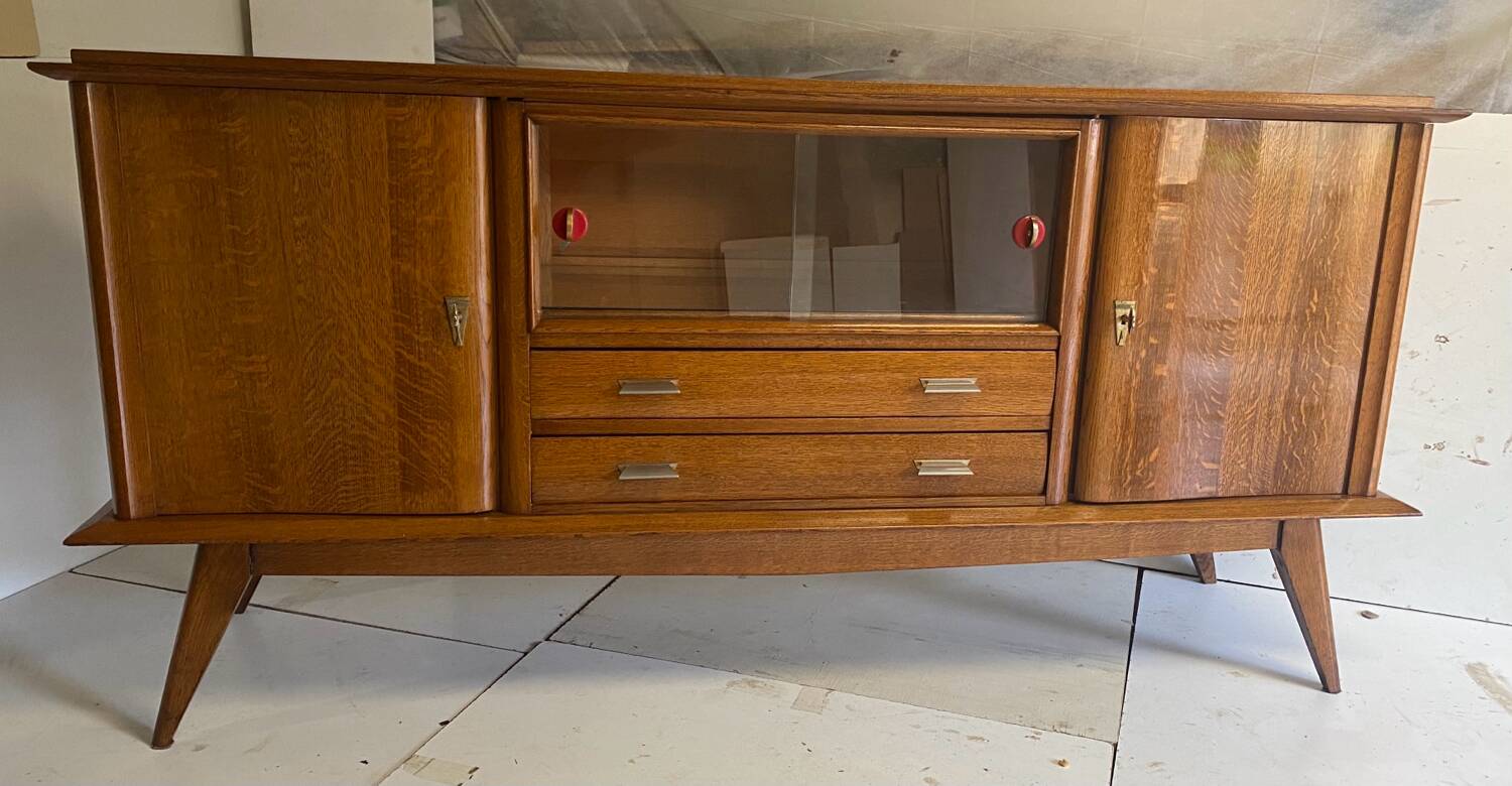 Oak sideboard with compass legs