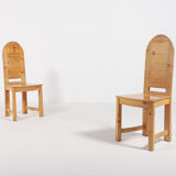 Set of 6 Swedish solid pine chairs by Sven Larsson Möbelshop