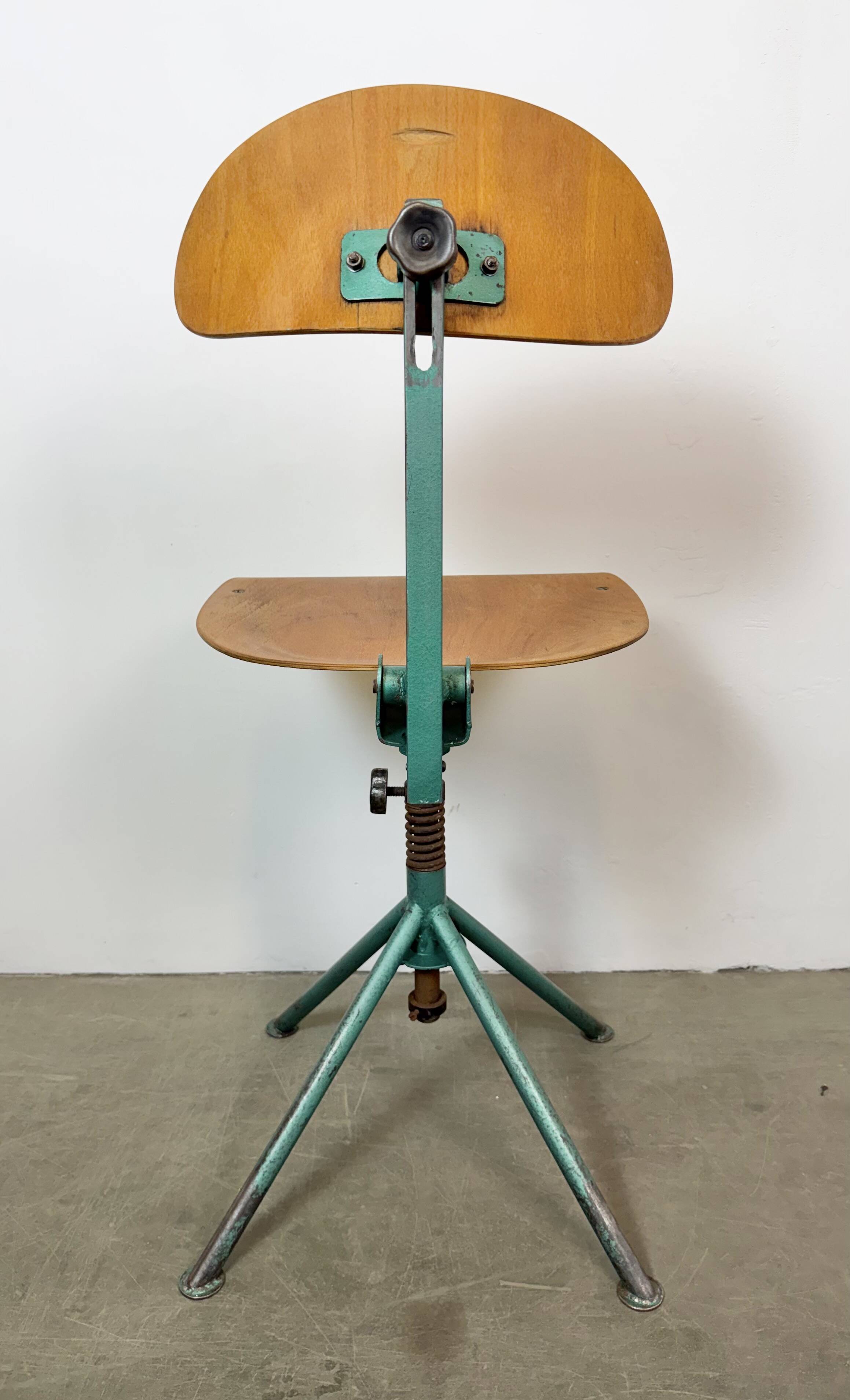 Dark Green Industrial Workshop Chair, 1950s