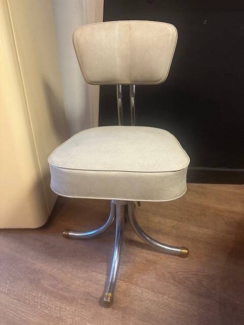 Vintage metal and leather office chair