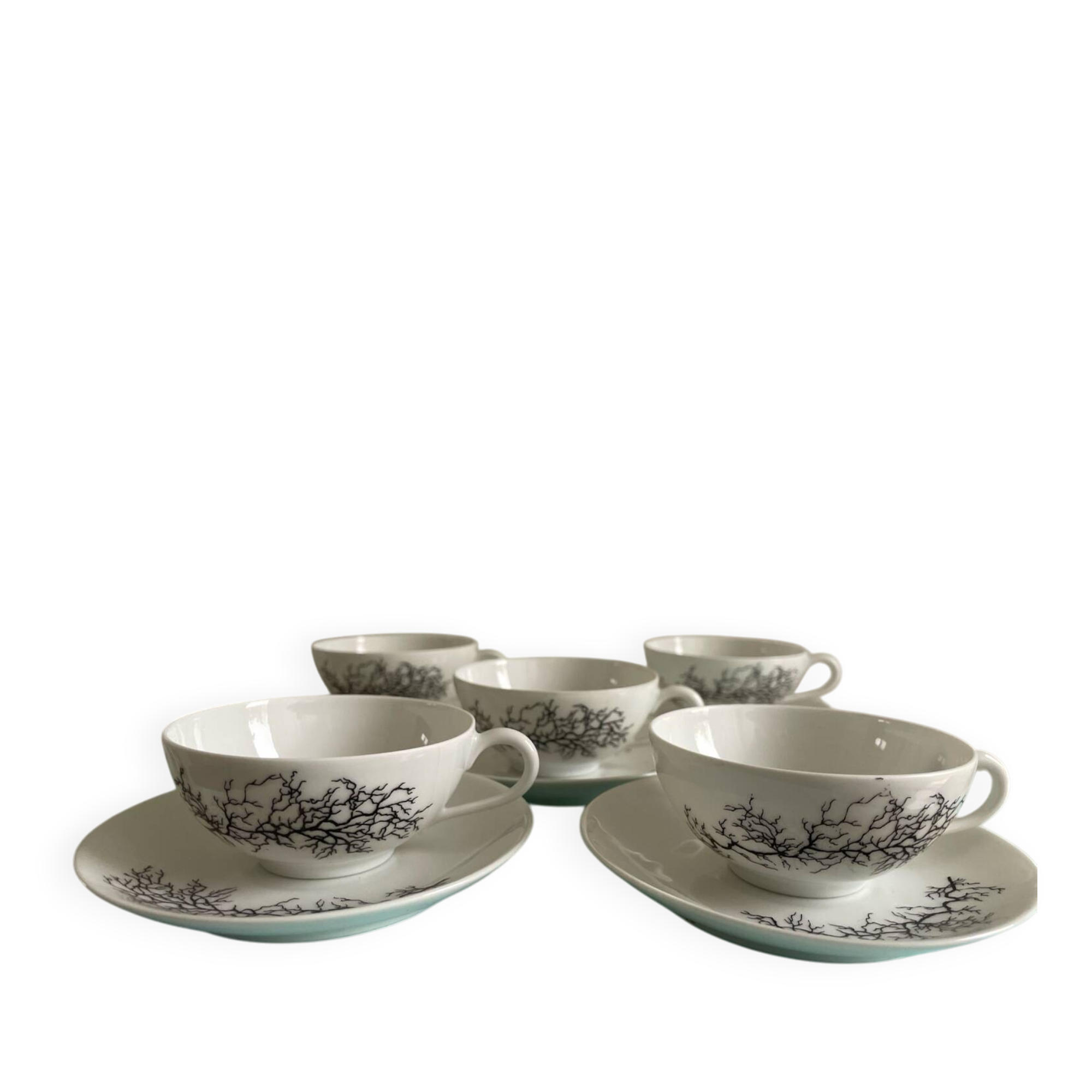 Vintage Limoges Porcelain Coffee Cups – Françoise Adnet “Black Coral”