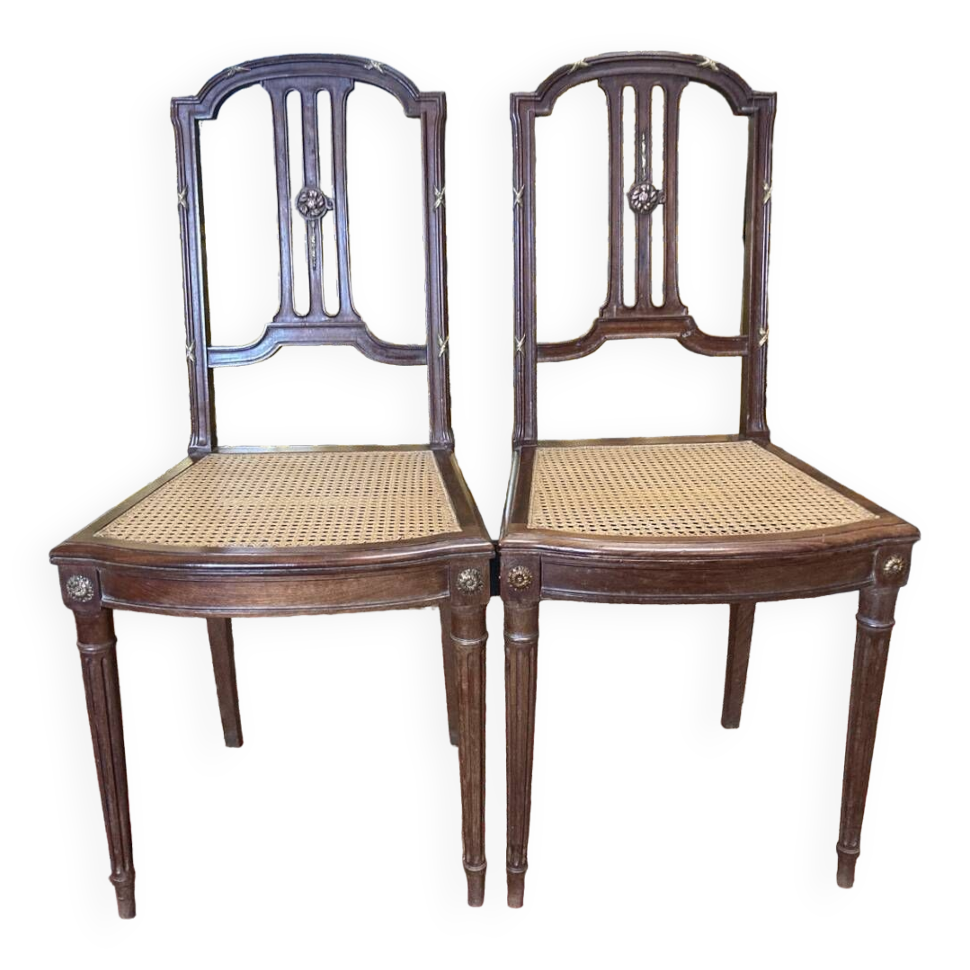 2 Louis XVI mahogany chairs