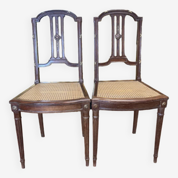 2 Louis XVI mahogany chairs