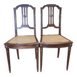 2 chaises Louis XVI en acajou