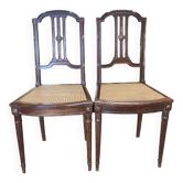 2 Louis XVI mahogany chairs