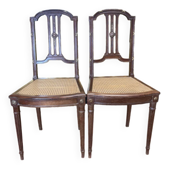 2 Louis XVI mahogany chairs