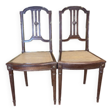 2 Louis XVI mahogany chairs