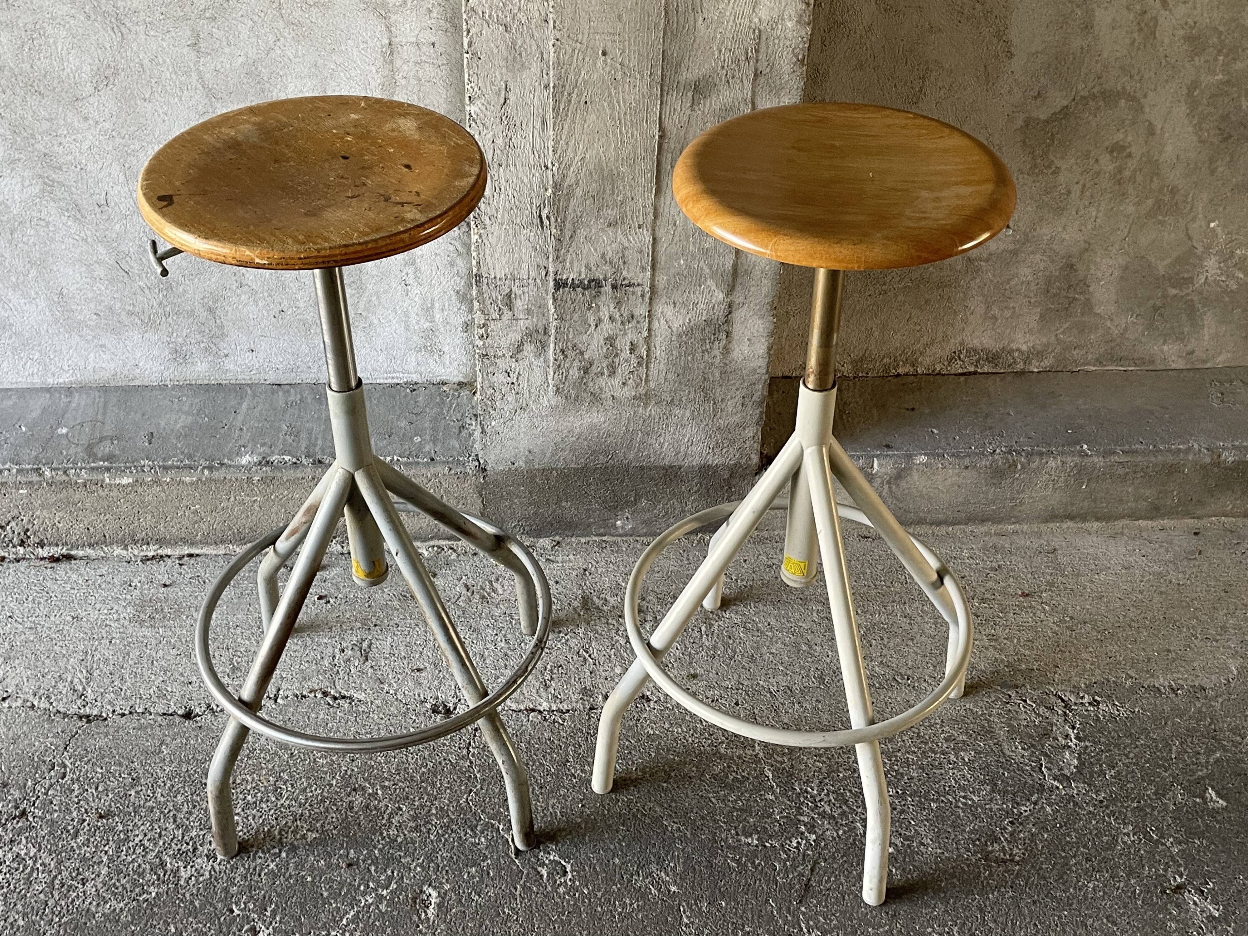 Pair of BAO workshop stools, 1950s